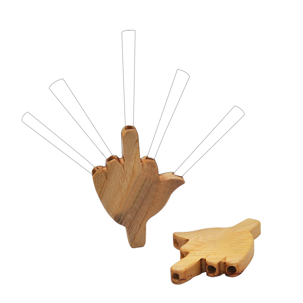 

New Natural Wood Level Five 5 Joint Holder Cigarette Rolling Cone Smoking Pipe Holder 8MM King Size Rolling Papers Palm Wood Tobacco Pipes