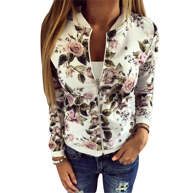 

New 2020 Sequin Jacket Bomber Jacket Floral Women White Coat Casual Baseball Zipper Basic Outerwear Coats Chaqueta Mujer