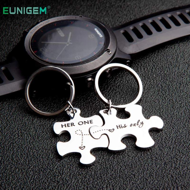 

2 Pcs Stainless Steel Keychains for Women Men Couple Keychain Gifts for Husband Wife Boyfriend Girlfriend Valentines Day Gift