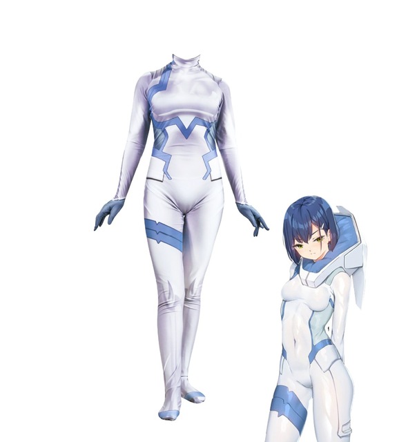 Darling in The FRANXX Hiro Zero Two Bodysuit Zentai Jumpsuit Tights Cosplay Costume