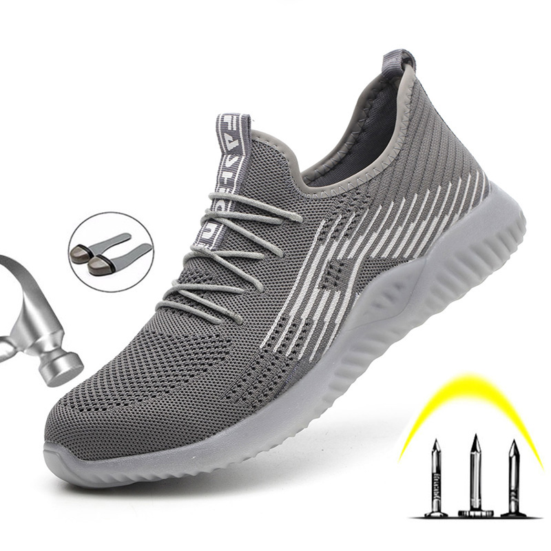 

Breathable Safety Work Shoes For Men Male Steel Toe Cap Boots Construction Shoes Safety Boots Work Anti-Smashing