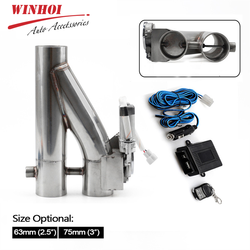 

Electric Exhaust Valve 63mm(2.5") 75mm(3") Two-in-one Dual-valve Variable Remote Control Sound Volume New Y Pipe Exhaust Pipe