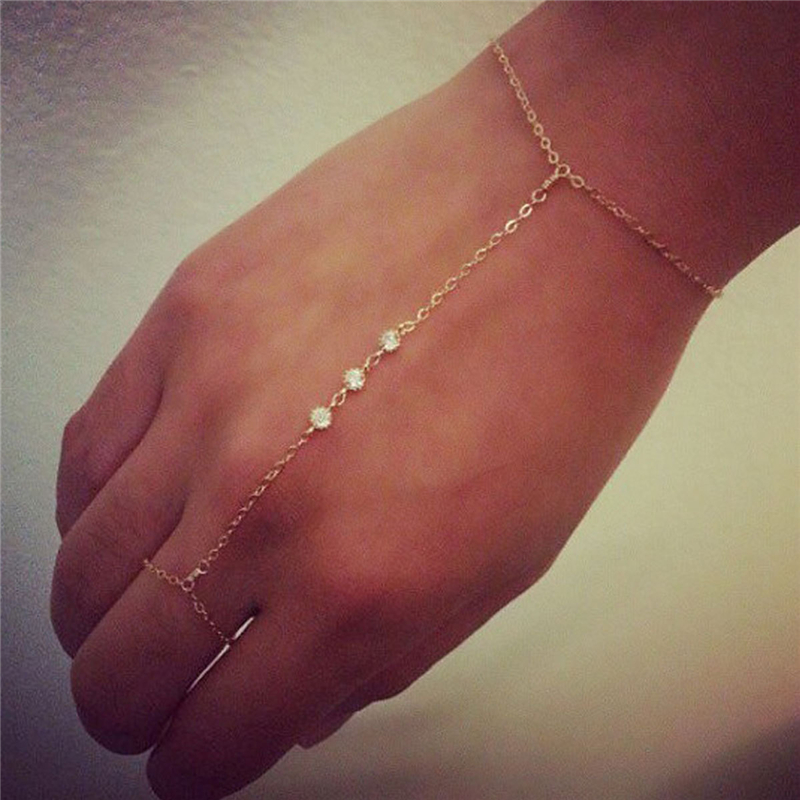 

Celebrity Multi Chain Tassel Bracelet Bangle Slave Finger Ring Hand Harness