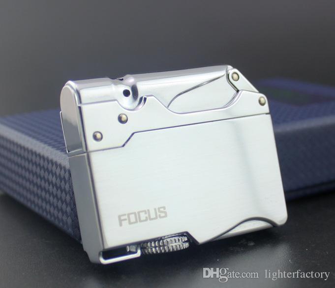 

New Arrival Novelty Metal Jet gas lighter inflatable butane lighter turbine,Focus Torch can be placed cigarette case