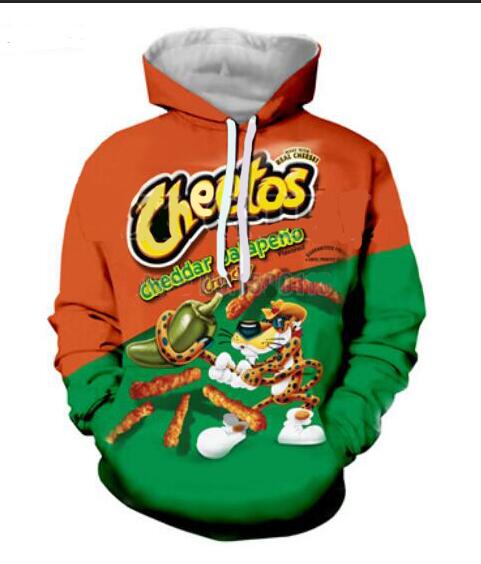 Nouveau mode casual impression 3D Hoodies Cheetos Hommes / Femmes Automne et Hiver Sweat Hoodies BBCC019