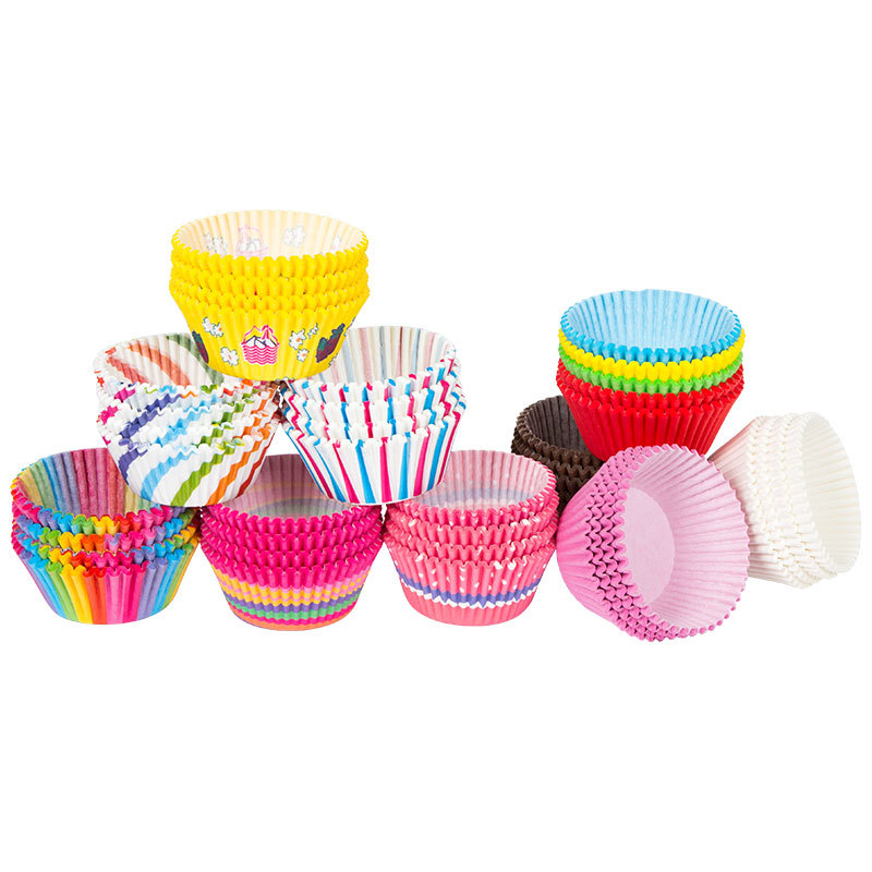 400 Pieces Rainbow Muffin Cases 5 x 3.5CM Cupcake Wrappers for Kitchen Ba