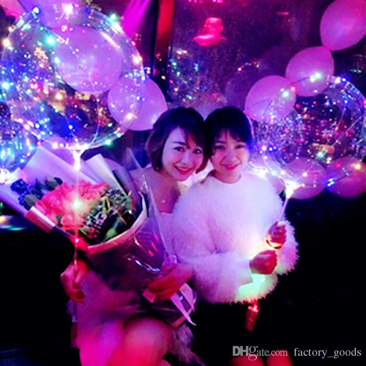

Luminous Bobo Balloons LED Light Balloon 20 inch Balloons For Wedding Accessories Party Festival Luminous Decorations Toys, Clear