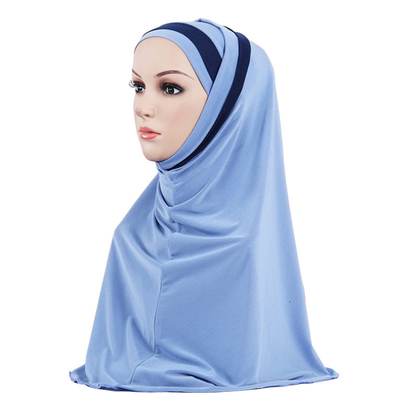 

2020 Double Loop Instant Hijab Under Scarf Muslim Women Shawl Turban femme Satin Wrap Arab Headdress Ready To Wear Headscarf