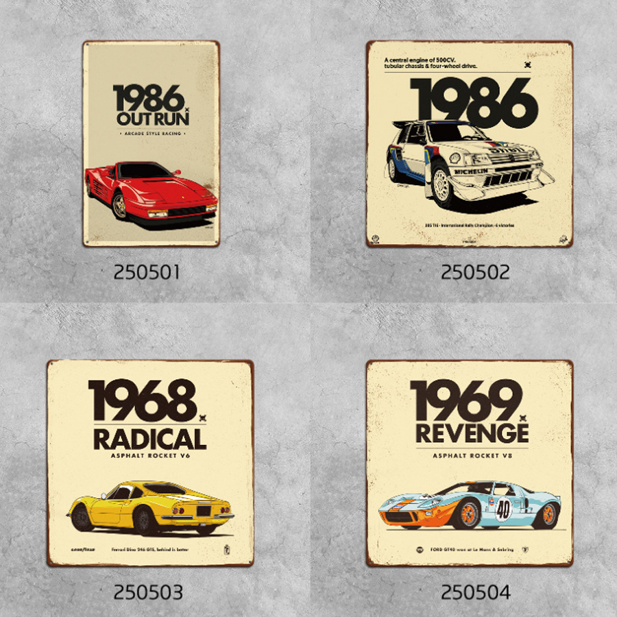 

Automobile Car Metal Tin Sign Wall Plaques Vintage Metal Signs Tin Plate Pub Bar Garage Vintage Home Decoration Gift