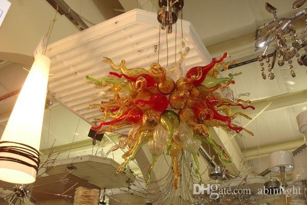 

Art Deco Glass Material LED Chandelier Light Multi Color Blown Murano Glass Pendant Lamps for Home Hotel Bar Office Decoration