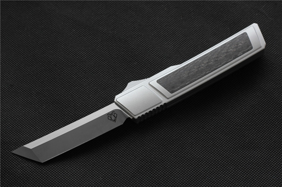 

High quality VESPA Ripper Knife Blade:D2(Satin) Handle:7075Aluminum + CF,Outdoor camping survival knives EDC tools