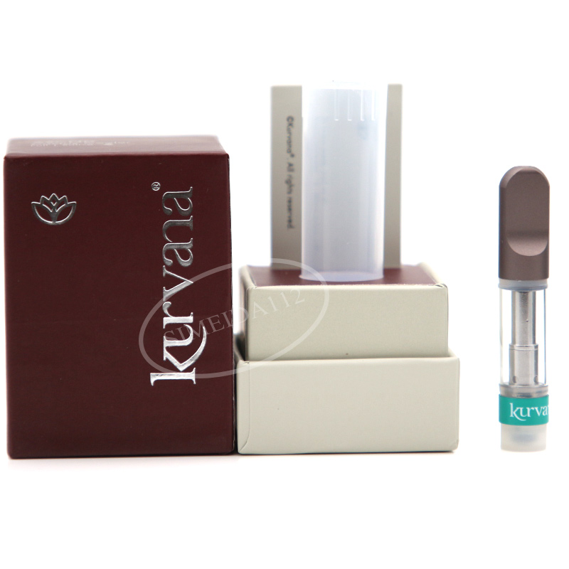 

Kurvana Packaging With 0.8ml Ceramic Coil Press In Cartridges And Stickers 510 thread vape pen carts