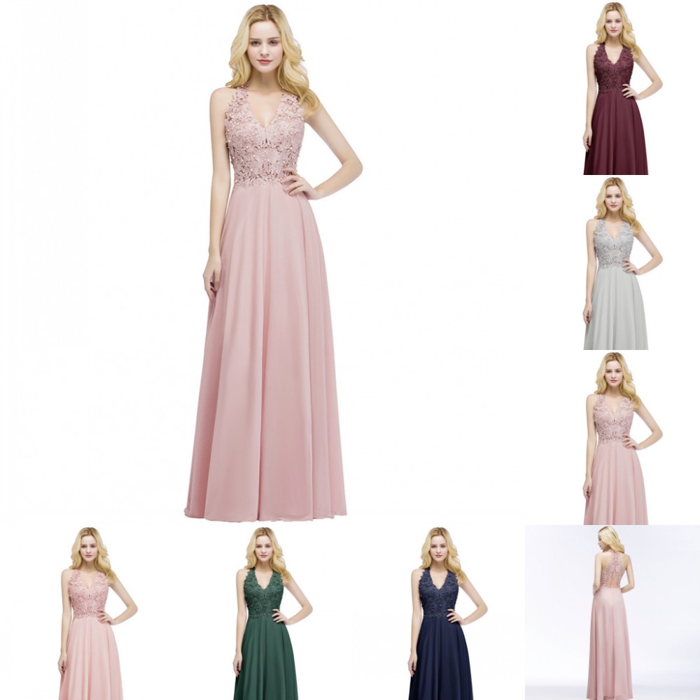 

Babyonlinedress New Design Halter Neck Pearls Lace Pink Evening Dresses 2020 Sexy Illusion Prom Dresses Long Zipper Evening Gowns CPS912