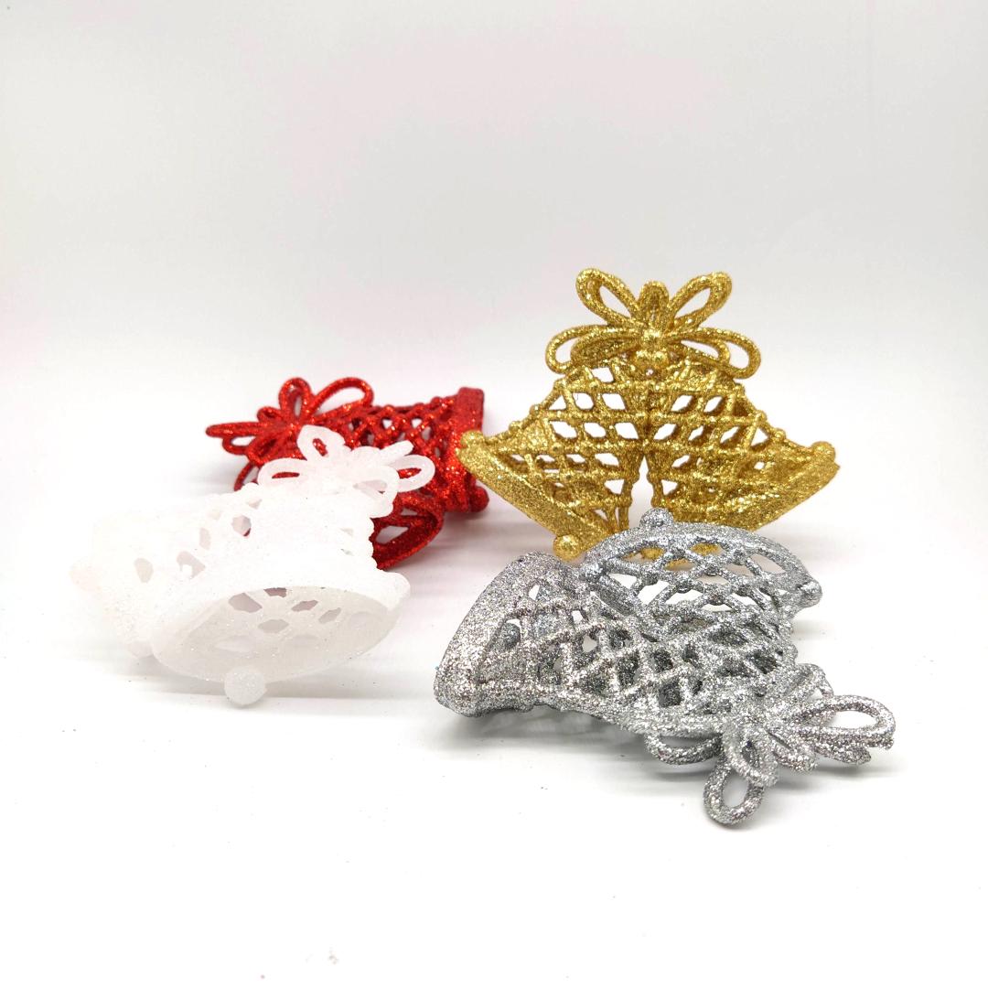 

2pcs 11cm New Plastic Christmas Tree Ornaments Christmas Bells Decorations Party Pendant Decor Festival Home Decoration