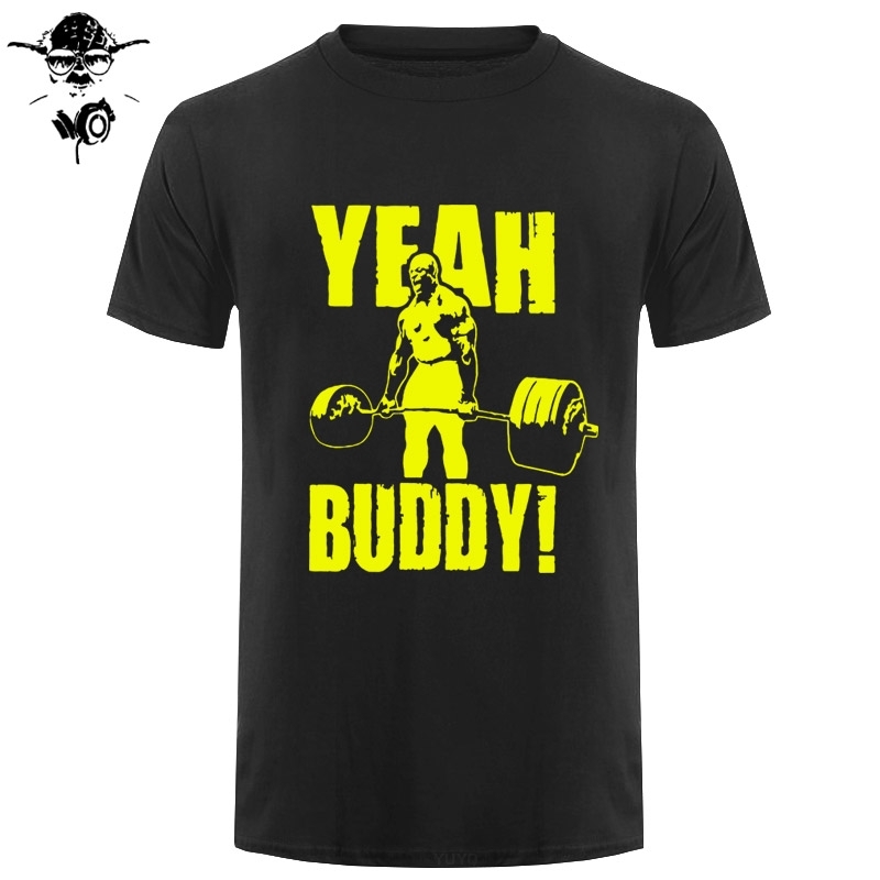 

Man T Shirt Yeah Buddy Ronnie Coleman Body Building Casual Short Sleeve Tee Shirt Round Neck clothing 100% Cotton Print T-Shirt CX200617, Maroon black