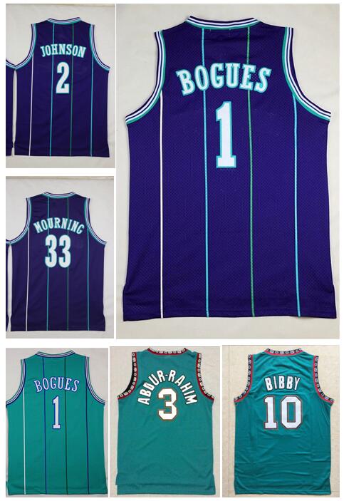 

Men's 10# Mike Bibby Jersey 3# Shareef Abdur Rahim 50# Bryant Reeves 1# Muggsy Bogues Green White Purple Larry 2# Johnson 33 Alonzo Mourning, Cc4