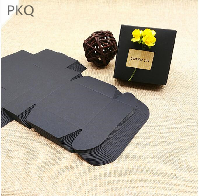 

100pcs Wholesale Black Kraft Paper Gift Packaging Boxes Cardboard Pack Craft Box for Birthday Party Favors Jewelry Box Small