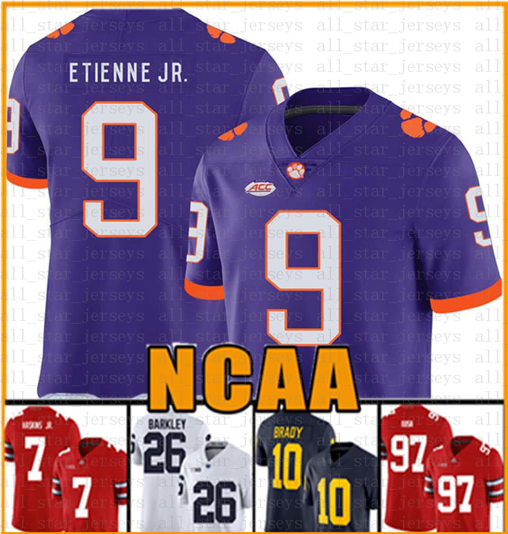 

NCAA Clemson Tigers Trevor Lawrence Travis Etienne Jr. American football Jersey 2019 patch jerseys cheap sale Tom Brady Saquon Barkley csert, Ncaa (langguan)