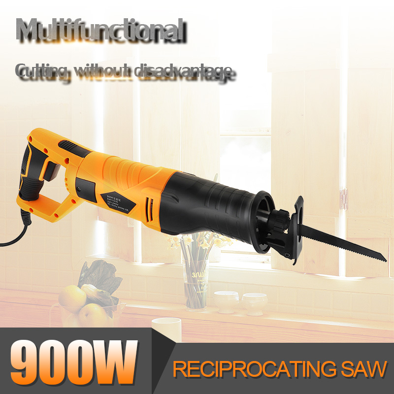 

900W 90 Degree Adjustable Electric Reciprocating Saw Multifunction Rotating Handle Saber Hand Saw for Wood and Metal Cutting