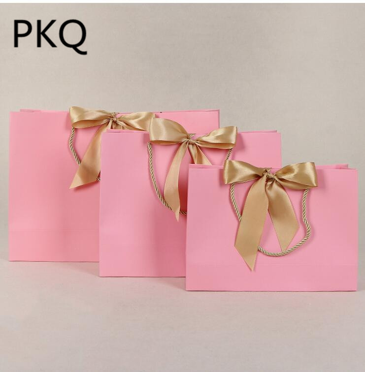 pink favor bags with handles