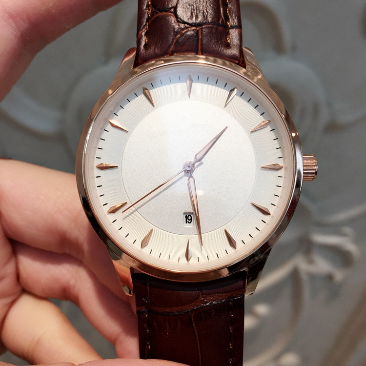 

2019 New Fashion man/women leather Quartz watch luxury male lady wristwatch with date high quality steel black/brown leather man watches, Rose brown small