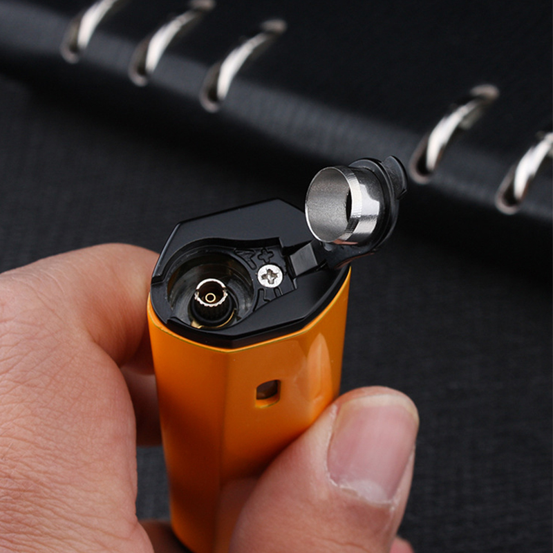 

New HONEST Torch Lighter Windproof Double Spray Gun Jet Butane Cigar Lighter Multifunction With Cigar Cutter Lighter good