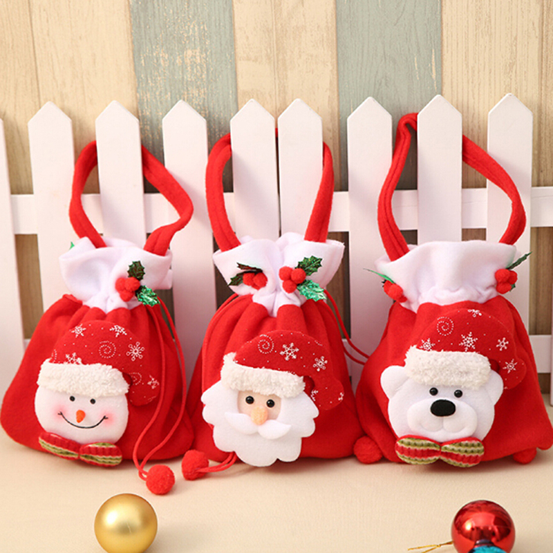 

1PC Christmas Handbag Cute Santa Claus Snowman Bear Style Christmas Kids Children Gifts Candy Bag Home Party Decoration