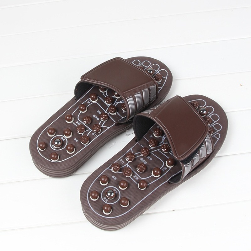 

Mazefeng Free Shipping Acupoint Massage Slippers SandalChinese Acupressure Therapy Rotating Foot Massager Shoes Unisex, Brown