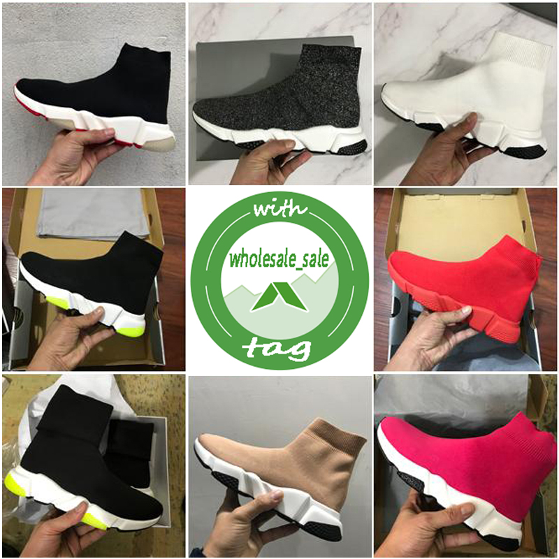 

New Mens Women Sock Shoe Speed Trainer Jogging Shoes Sock Sneakers Casual Shoe Paris Race Runners black Shoes Casual Boots Sports trainers