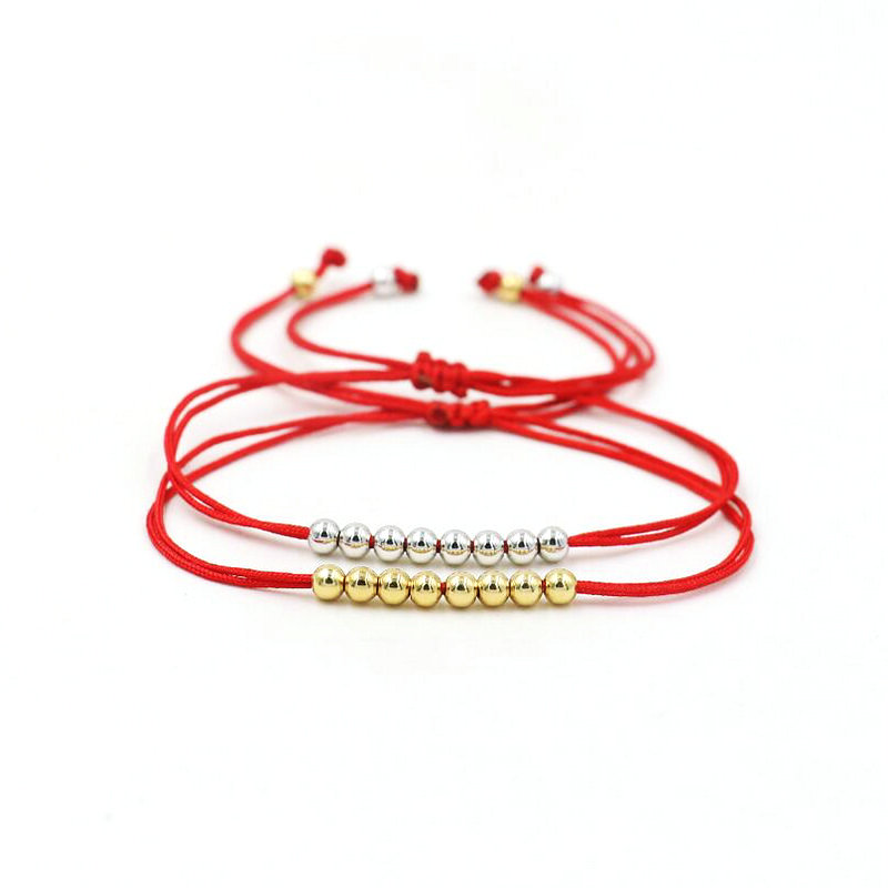 

Charm Bracelets Stainless Steel Beads Bracelet Red Thread Rope Strings Braid For Women Men Couples Jewelry Pulseras Gifts