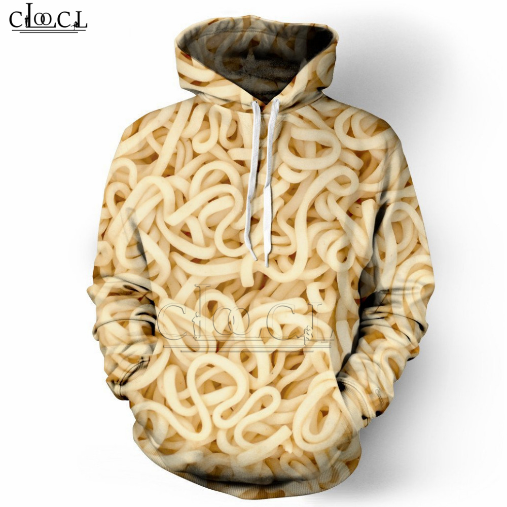 

New Spaghetti Ramen Noodles Bag Pullover Hoodie 3D Print Men/Women Harajuku Sweatshirt Hoodie Tops B22, Beige
