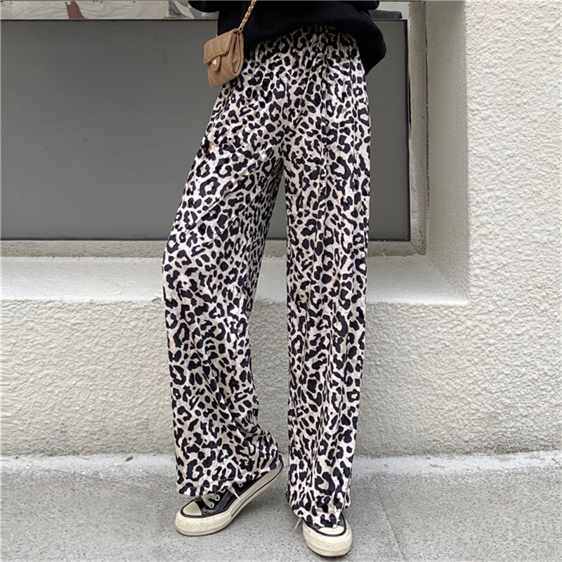 

Alien Kitty Fashion Velvet Leopard Pants Women Solid High Waist Bottom Wide Leg Pants Loose Casual Lady Trousers Pantalon Femme, Green