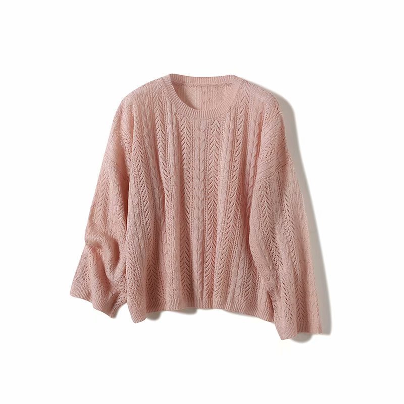 

Hot sale TB35-19161 European and American fashion twist is hollow-out sweater, Blue