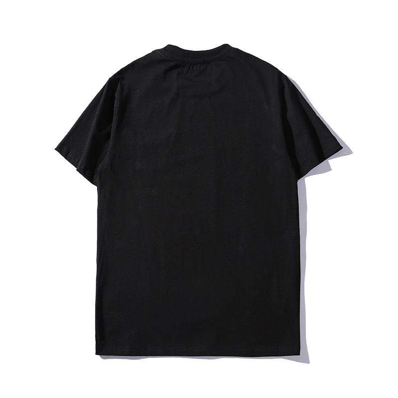 

Women's brand T-shirt European and American style trend brand design striped letters men and women with the same round neck T-shirt, White