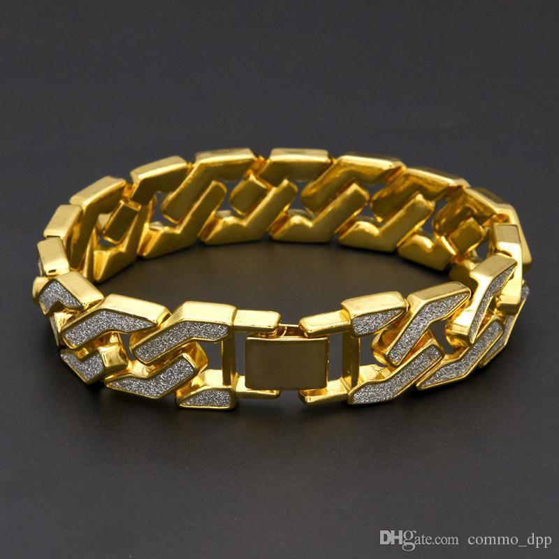 

Hip Hop Mens Iced Out Chain Bracelets Bling Crystal Diamond Gold Silver Cuban Link Chain Wrap Bangle For Women Rapper Hiphop Jewelry