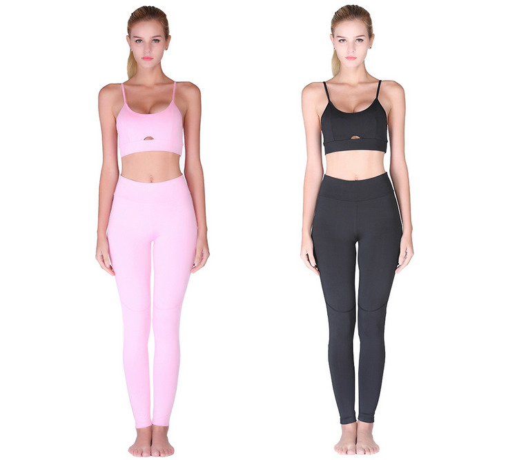 

2018 2019 new women sport pants Female yoga clothing sportswear suits seamless leggings fitness gym workout suit, Black