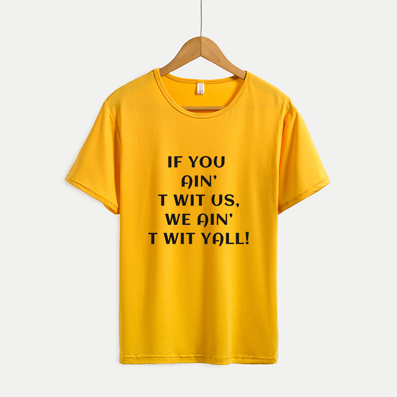 

Men Letter Print Tops Mens Casual T-shirts Womens Fashion Print Summer T-shirts Youth Solid Color Print Outdoorwear 2020 New Arrival, Yellow