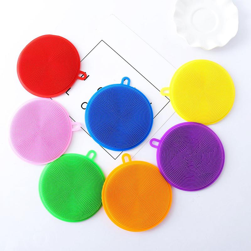 

New Silicone Dish Bowl Cleaning Brush Silicone Scouring Pad Silicone Dish Sponge Kitchen Pot Cleaner Washing Tool