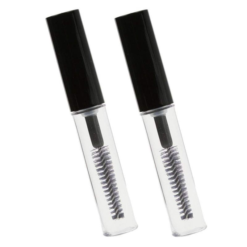 

2pcs 4ml Empty Plastic Mascara Bottle Eyelash Growth Liquid Bottle Lip Gloss Tube Black + Transparent