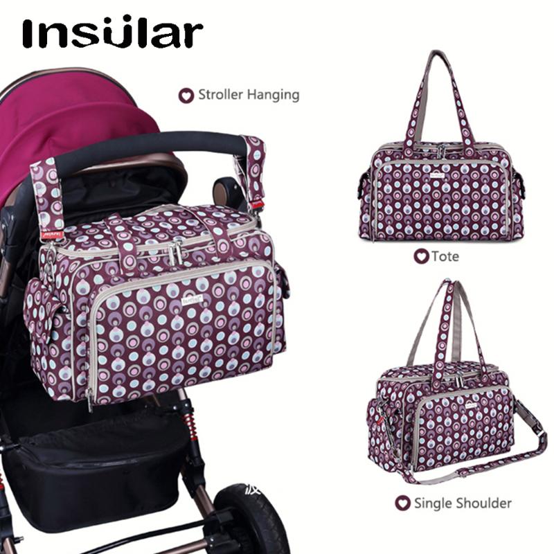 

Insular Baby Diaper Bag for Stroller bolsa maternidade Waterproof Large Mummy Bag Maternity Bolsos Baby Changing Bags For Mom, 8040 gray