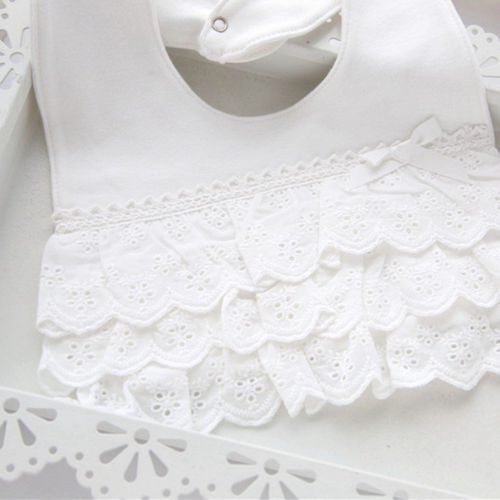 

Princess Lace Cotton Bandana Baby Girl Bib Bibs Feeding Saliva Towel Cotton, Pink