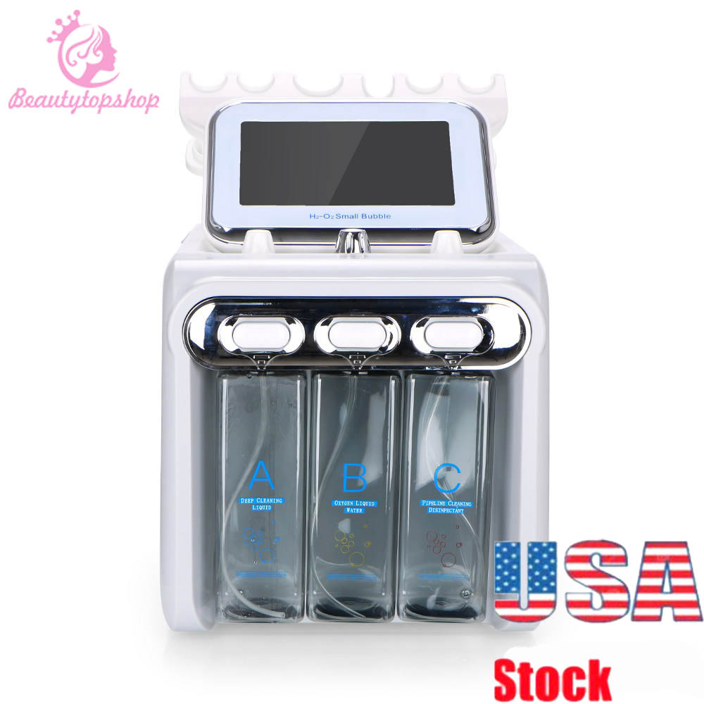 USA 6 EN 1 Machine faciale RF rajeunissement de la peau Microdermabrasion Dermabrasion Bio-lifting Élimination des rides Spa Machine à la maison