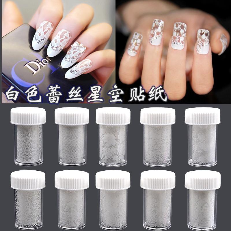 

Nu-TATY Hot models Nail White Lace Starry Sticker Nail Sticker Starry Paper 10 SETS
