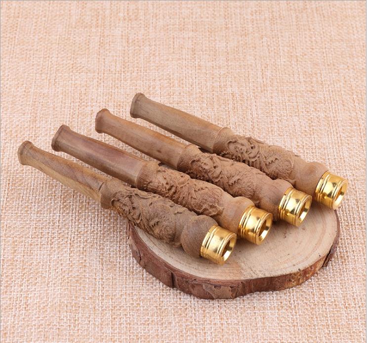 

New hot-selling fine carved sandalwood male cigarette holder circulating filter rod filter wooden cigarette holder