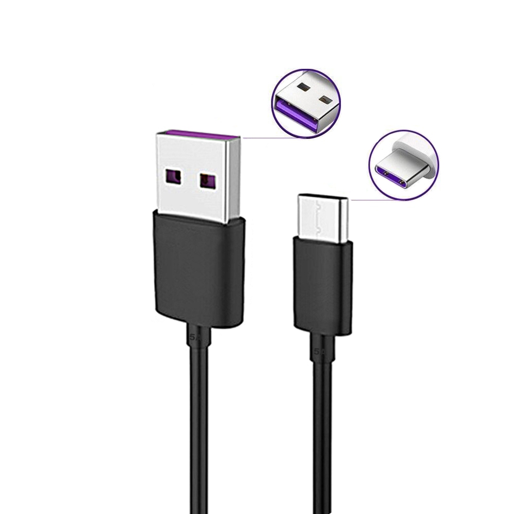 

5A Quick Charge USB 3.1 Type-C Cable for Huawei Mate 20 / P20 Pro / P10 / P9, Black