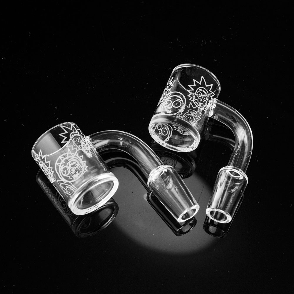 

KGG 100% Real Quartz Banger Male 90 Degrees quartz danger Nail for dab rig bong Popular Pattern Quartz Banger OD 25mm Flat Top with PATTERN