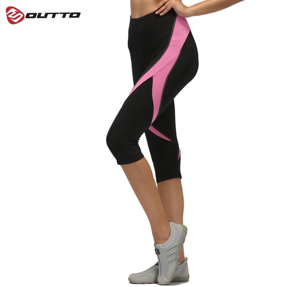 

Outto Women's Cycling Shorts Gel 3D Padded Bicycle 3/4 Pants Reflective Bicycle Tights Breathable Lycra Summer Road Bike Shorts, Pink