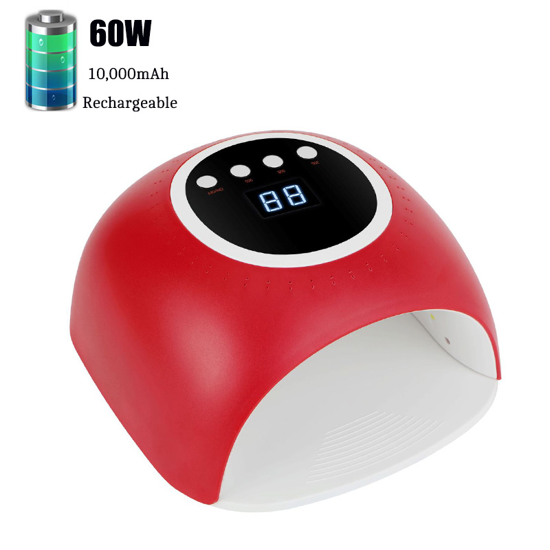 

2020 New Built-in Battery Nail Lamp Wireless Cordless Pedicure Machine UV Curing Light Rechargeable LED Nail Dryer Art Lamp, 36w 2500mah black