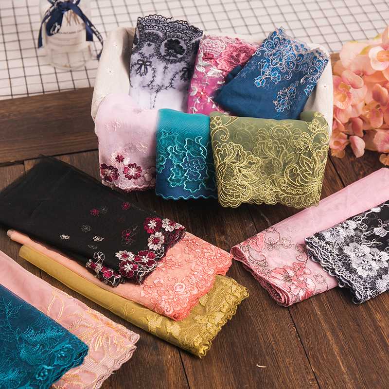 

Fadesen 1yard lace fabric Embroidered yellow flower sewing DIY trim tulle applique dress clothing home decor material Accessorie