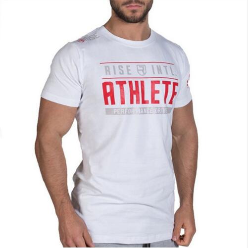 

Mens 2019 Summer New Gyms Letter Printed T shirt Fitness Bodybuilding Shirts Short Sleeve Male Fashion Casual Tees Tops Clothing, As picture / green